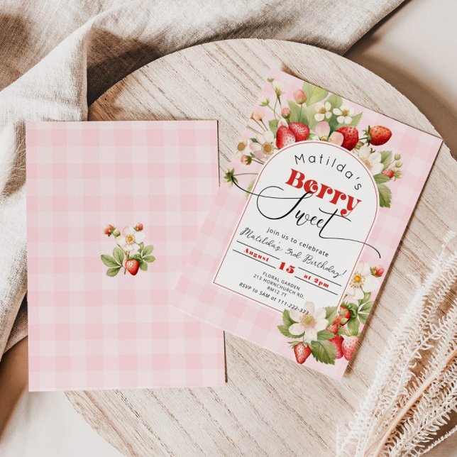 Invitación Fiesta de cumpleaños de Strawberry Berry Sweet chi (Subido por el creador)