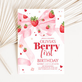Invitación Fiesta de cumpleaños de Strawberry Coquette