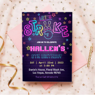 Invitación Fiesta de cumpleaños de Strike Bowling