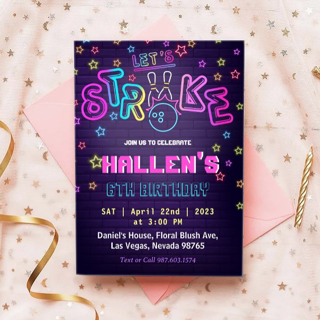 Invitación Fiesta de cumpleaños de Strike Bowling (Subido por el creador)