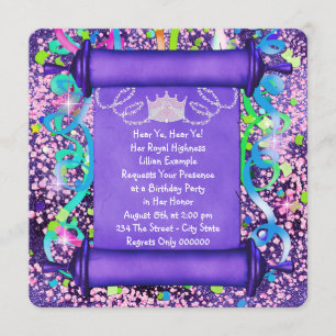 Invitación Fiesta de Cumpleaños de Su Alteza Real Princesa