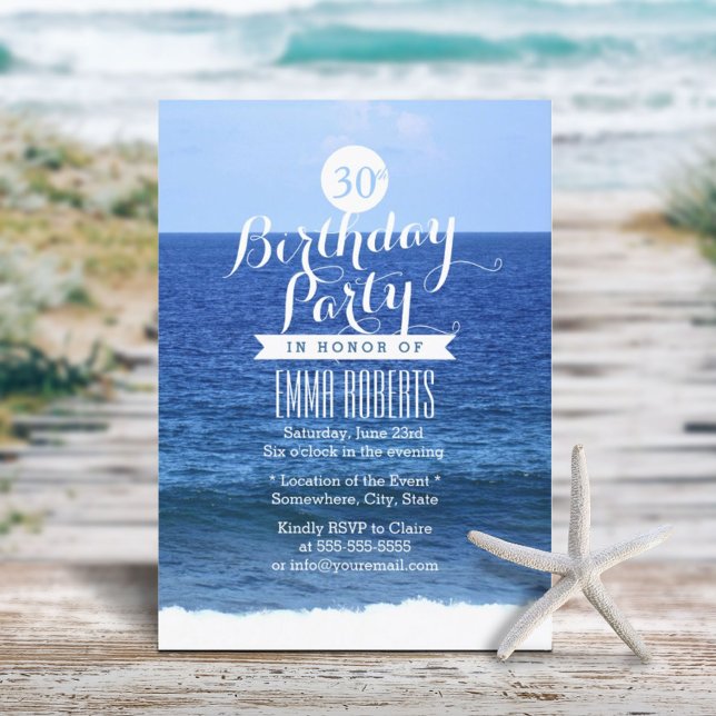 Invitación Fiesta de cumpleaños de Summer Blue Sea Beach (Subido por el creador)