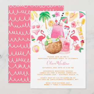 Invitación Fiesta de cumpleaños de Summer Fun Beach Lover