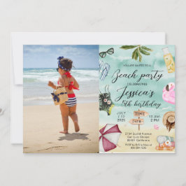 Invitación Fiesta de cumpleaños de Summer Photo Beach