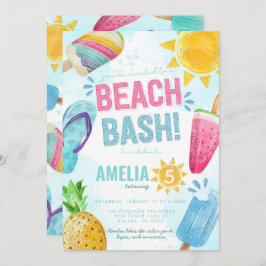 Invitación Fiesta de cumpleaños de Summer Popsicle Beach Bash