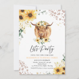Invitación Fiesta de cumpleaños de Sunflower Floral Highland 