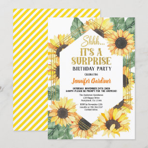 Invitación Fiesta de cumpleaños de Sunflower Surprise