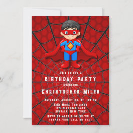 Invitación Fiesta de cumpleaños de SuperHero Boy