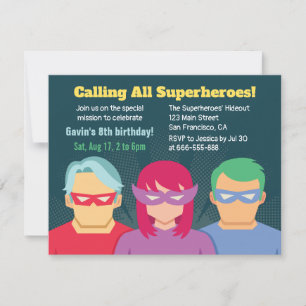 Invitación Fiesta de cumpleaños de superhéroe genial