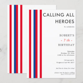 Invitación Fiesta de Cumpleaños de Superhéroe Inspirada en Co