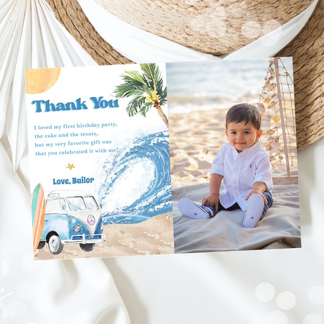 Invitación Fiesta de cumpleaños de Surf Beach - Foto con tarj (Subido por el creador)