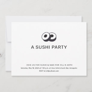 Invitación Fiesta de Cumpleaños de Sushi para Cenar