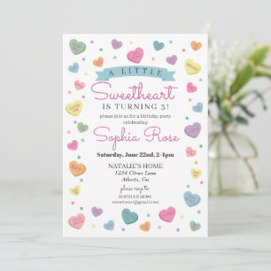 Invitación Fiesta de Cumpleaños de Sweetheart Candy en Febrer