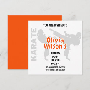 Invitación Fiesta de cumpleaños de Taekwondo, jugador Chica d