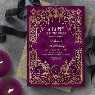 Invitación Fiesta de cumpleaños de Tarot Witchy Halloween