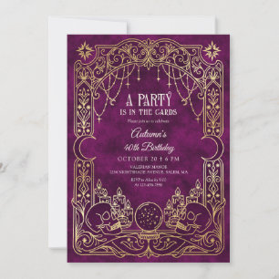 Invitación Fiesta de cumpleaños de Tarot Witchy Halloween