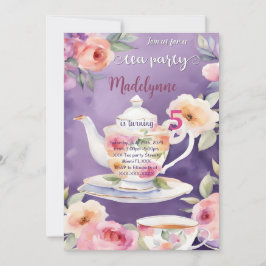 Invitación Fiesta de Cumpleaños de Té Floral