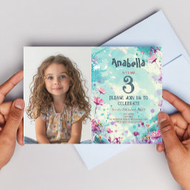 Invitación Fiesta de cumpleaños de tema floral