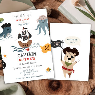 Invitación Fiesta de cumpleaños de tema pirata para cualquier