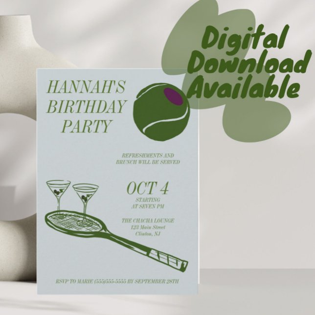 Invitación Fiesta de cumpleaños de Tenis (Subido por el creador)