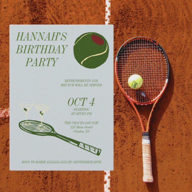 Invitación Fiesta de cumpleaños de Tenis (Subido por el creador)