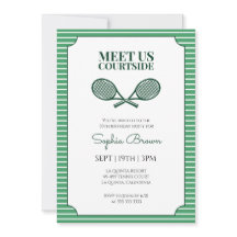 Fiesta de Cumpleaños de Tenis con Rayas Verdes