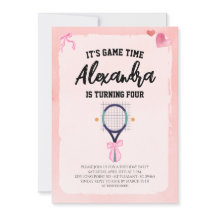 Fiesta de Cumpleaños de Tenis Coquette con Lazo Ro