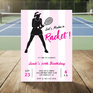 Invitación Fiesta de Cumpleaños de Tenis Haz un Ruidoso con R