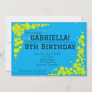 Invitación Fiesta de cumpleaños de Tennis