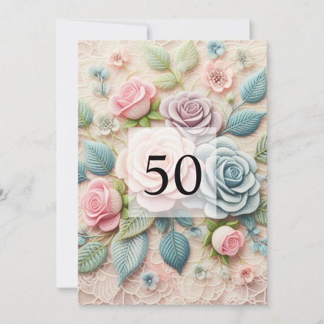 Invitación fiesta de cumpleaños de texto de caligrafía minima (Anverso)