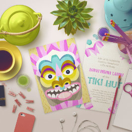 Invitación Fiesta de cumpleaños de Tiki Hut Hawaiian Beachcom