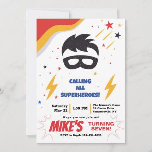 Invitación Fiesta de Cumpleaños de Todos los Superhéroes