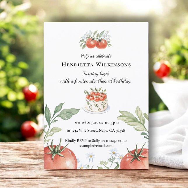 Invitación Fiesta de Cumpleaños de Tomate de Huerta Fresca (Subido por el creador)