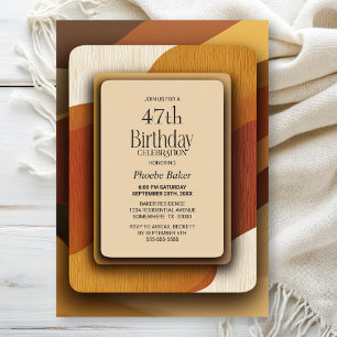 Invitación Fiesta de Cumpleaños de Tonos Terrosos a Rayas par