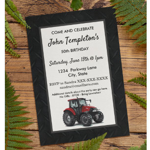 Invitación Fiesta de cumpleaños de Tractor Farming