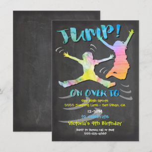 Invitación Fiesta de cumpleaños de Trampoline para niño o chi