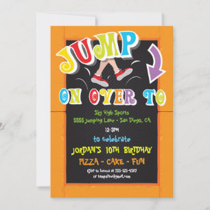 Invitación Fiesta de cumpleaños de Trampoline para niño o chi