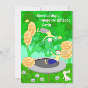 Invitación Fiesta de cumpleaños de Trampoline para niños geme