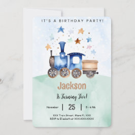 Invitación Fiesta de Cumpleaños de Tren