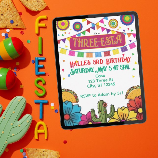 Invitación Fiesta de cumpleaños de Tres Años (Subido por el creador)