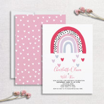 Fiesta de cumpleaños de tres Chicas arcoiris rosad