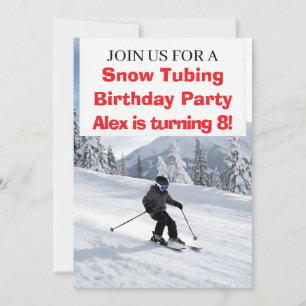 Invitación  Fiesta de Cumpleaños de Tubing en la Nieve 