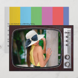 Invitación Fiesta de cumpleaños de TV Retro