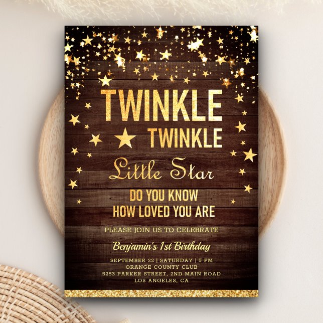 Invitación Fiesta de cumpleaños de Twinkle Twinkle Little Sta (Subido por el creador)