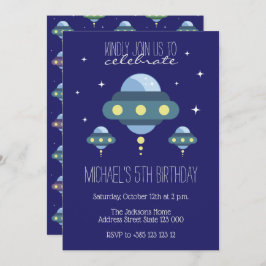 Invitación Fiesta de cumpleaños de UFO Space