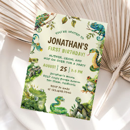 Invitación Fiesta de cumpleaños de un chico con tema de repti