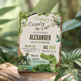 Invitación Fiesta de cumpleaños de un chico con tema de repti
