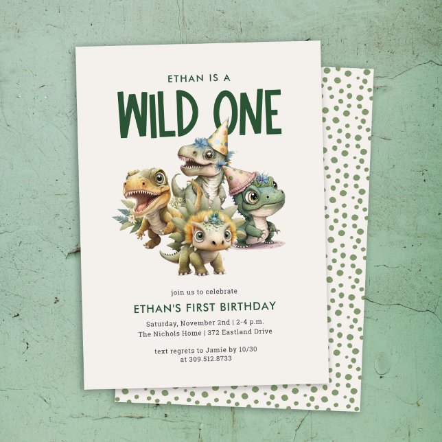 Invitación Fiesta de cumpleaños de un dinosaurio salvaje (Subido por el creador)