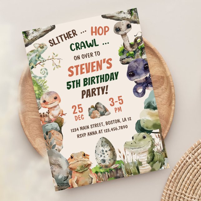 Invitación Fiesta de cumpleaños de un niño con temática repti (Subido por el creador)
