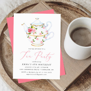 Invitación Fiesta de cumpleaños de un niño Fiesta de té acuar
